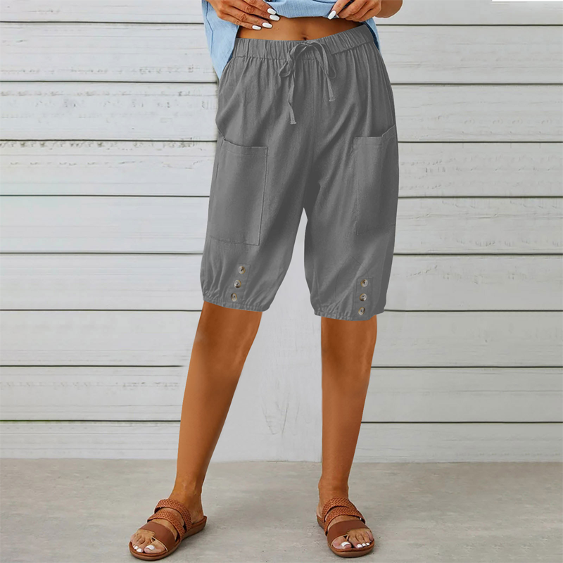 🔥 Spécial été 👖 Pantalon 3/4 pour femme, avec cordon de serrage à la taille 🌸 Ample, léger et extrêmement confortable 💫