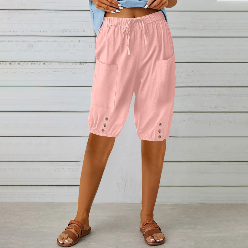 🔥 Spécial été 👖 Pantalon 3/4 pour femme, avec cordon de serrage à la taille 🌸 Ample, léger et extrêmement confortable 💫