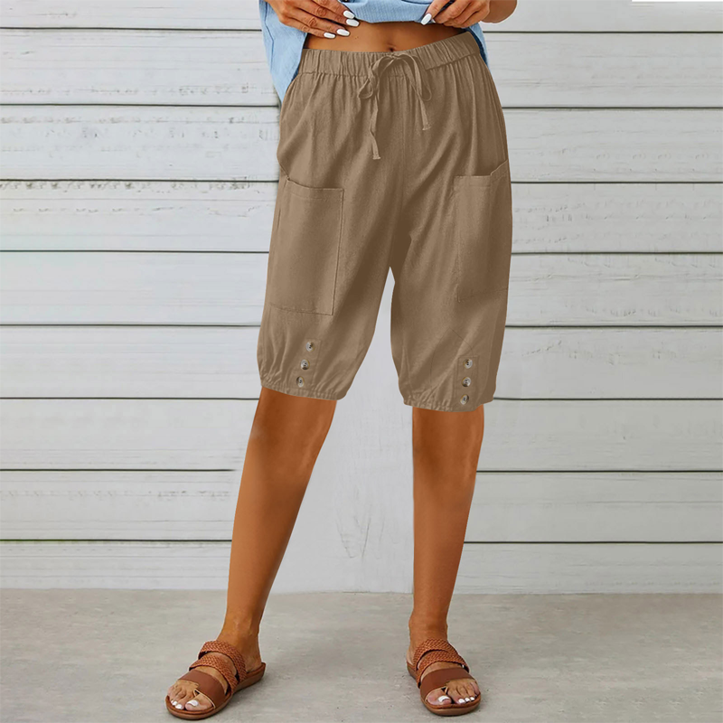 🔥 Spécial été 👖 Pantalon 3/4 pour femme, avec cordon de serrage à la taille 🌸 Ample, léger et extrêmement confortable 💫