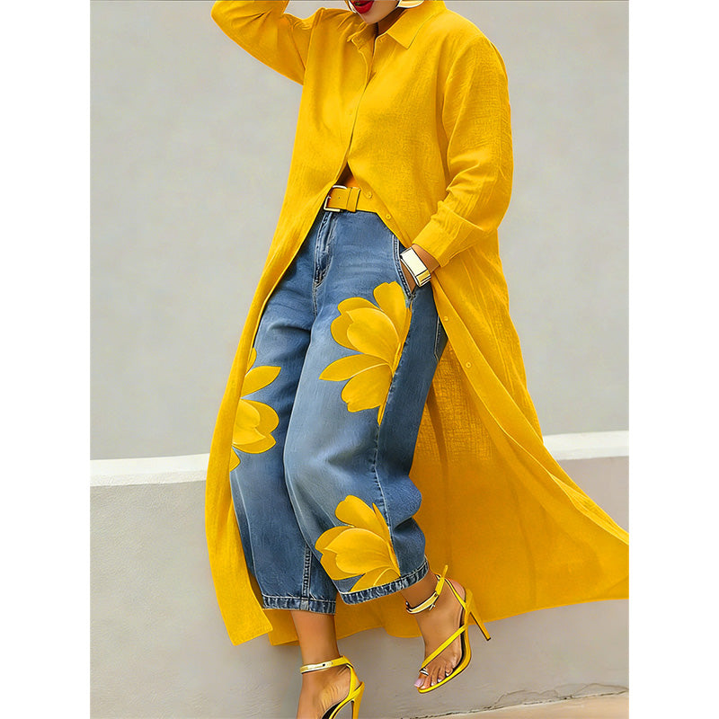 👗 Chemise longue à boutons, très tendance