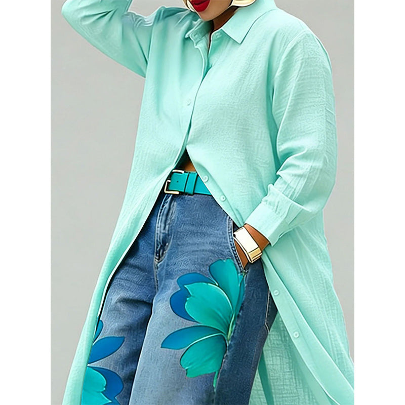 👗 Chemise longue à boutons, très tendance