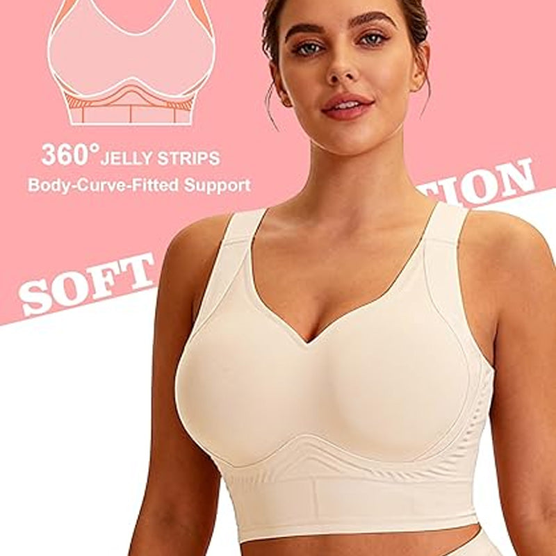 👙✨ PROMO FLASH 50% ! Soutien-gorge sans Coutures à Couverture Totale – Bretelles 3cm, Lissage Dos/Côtés, Bonnets B-F, Rembourrages Amovibles 🍃