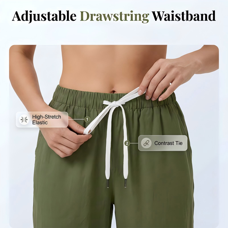 👖 Pantalon capri décontracté pour femme avec boutons sur le côté – style décontracté, coupe confortable et polyvalent – idéal au quotidien, à la plage et en voyage