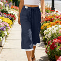 👖 Pantalon 7/8 ample femme, avec dentelle & poches - Confort & Élégance ✨