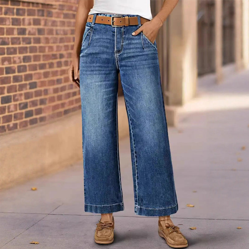 Jean Femme Taille Haute Coupe Droite
