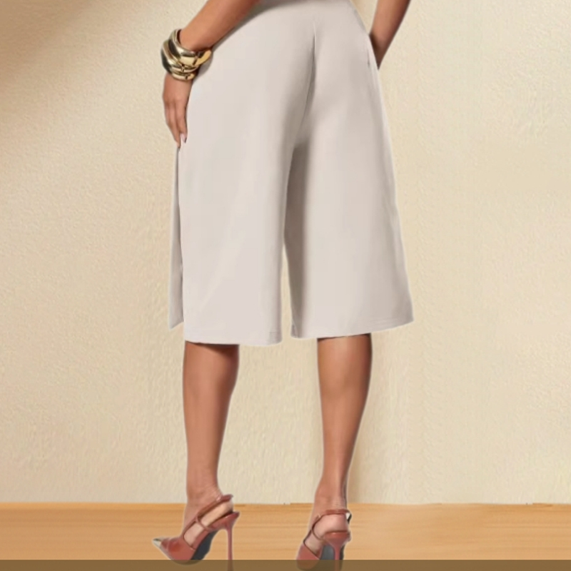 Jupe-culotte chic à nouer sur le devant et à jambes larges pour femme