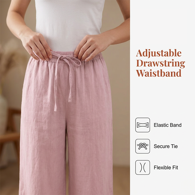 Casual Loose Fit Drawstring Trousers with Pockets
