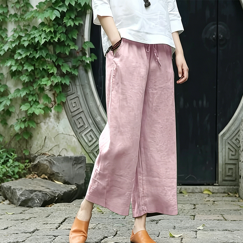 Casual Loose Fit Drawstring Trousers with Pockets
