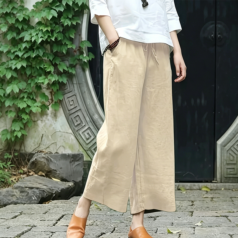 Casual Loose Fit Drawstring Trousers with Pockets