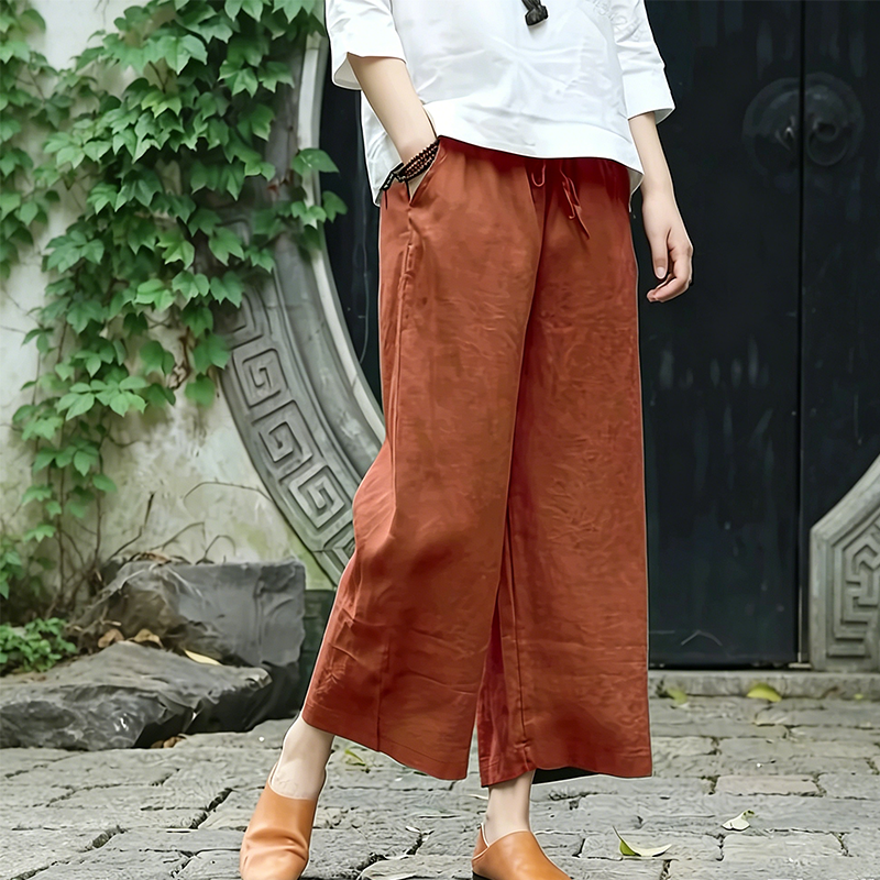 Casual Loose Fit Drawstring Trousers with Pockets
