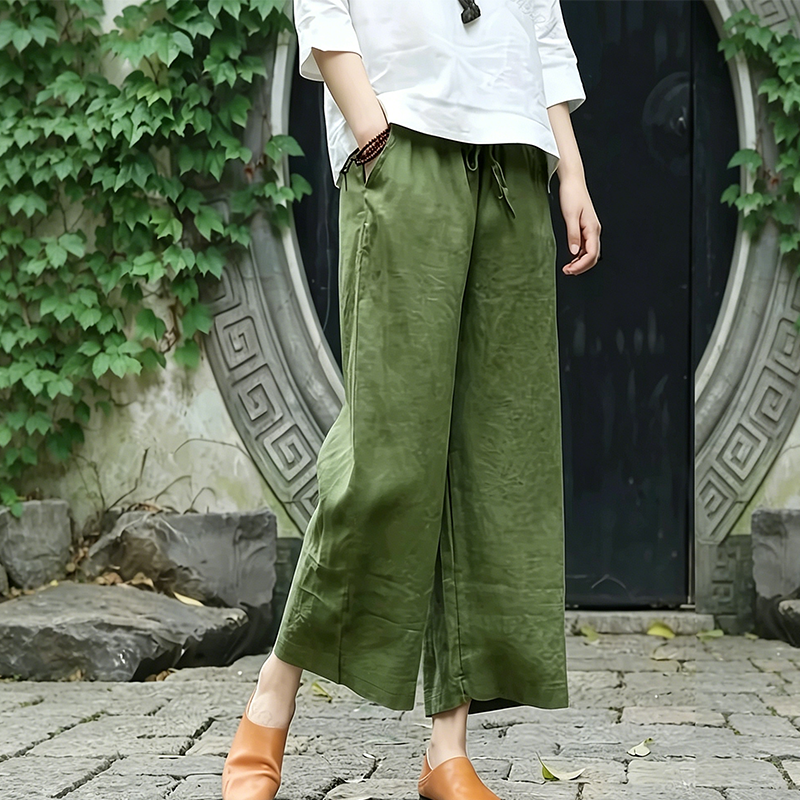 Casual Loose Fit Drawstring Trousers with Pockets