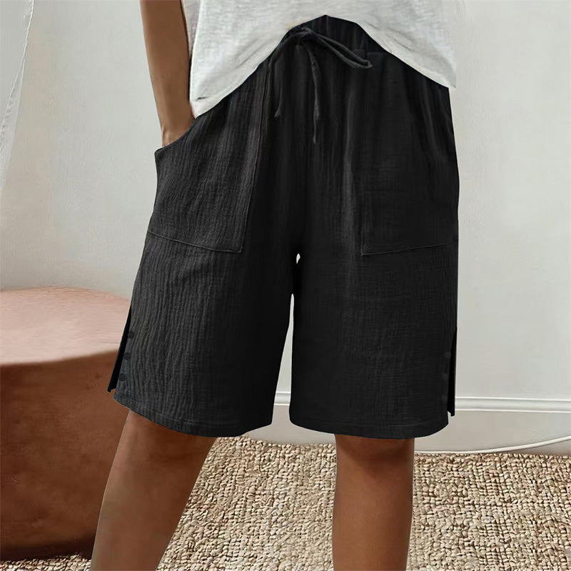 Short d'été pour femme avec boutons sur les côtés