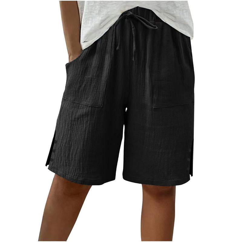 Short d'été pour femme avec boutons sur les côtés