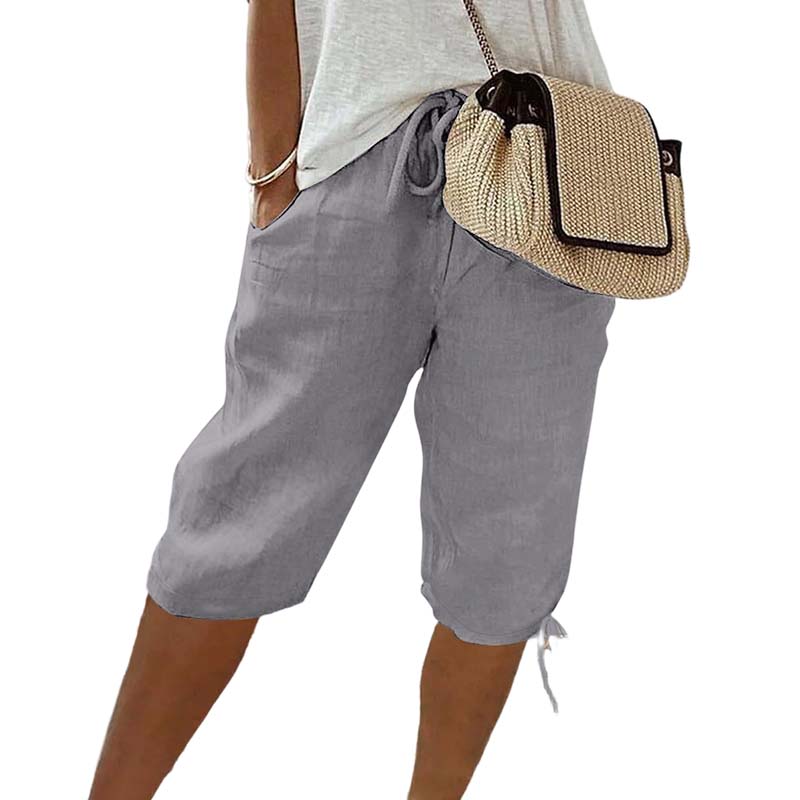 👖🌬️ Pantalon capri décontracté avec cordon de serrage et poches
