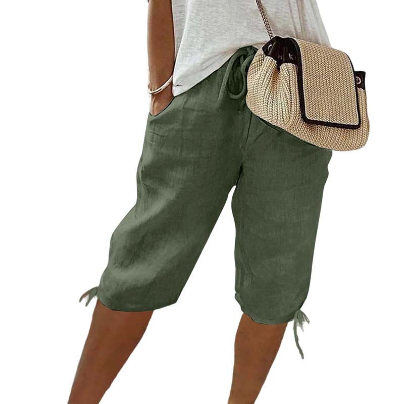 👖🌬️ Pantalon capri décontracté avec cordon de serrage et poches