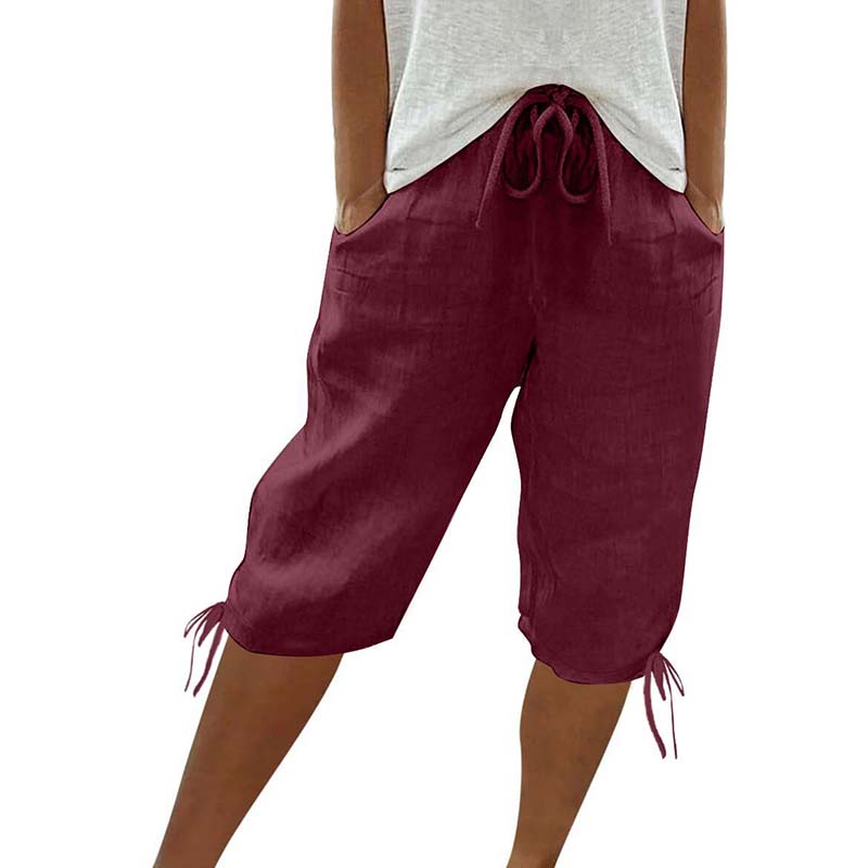👖🌬️ Pantalon capri décontracté avec cordon de serrage et poches