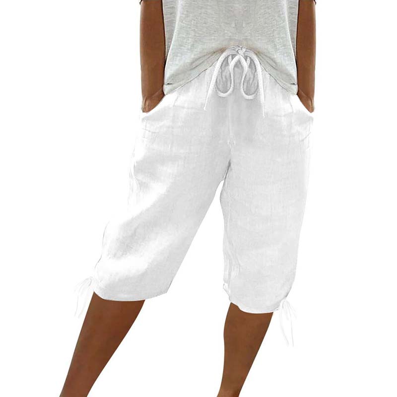 👖🌬️ Pantalon capri décontracté avec cordon de serrage et poches