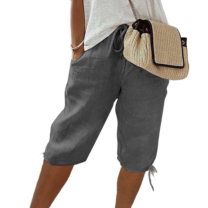 👖🌬️ Pantalon capri décontracté avec cordon de serrage et poches