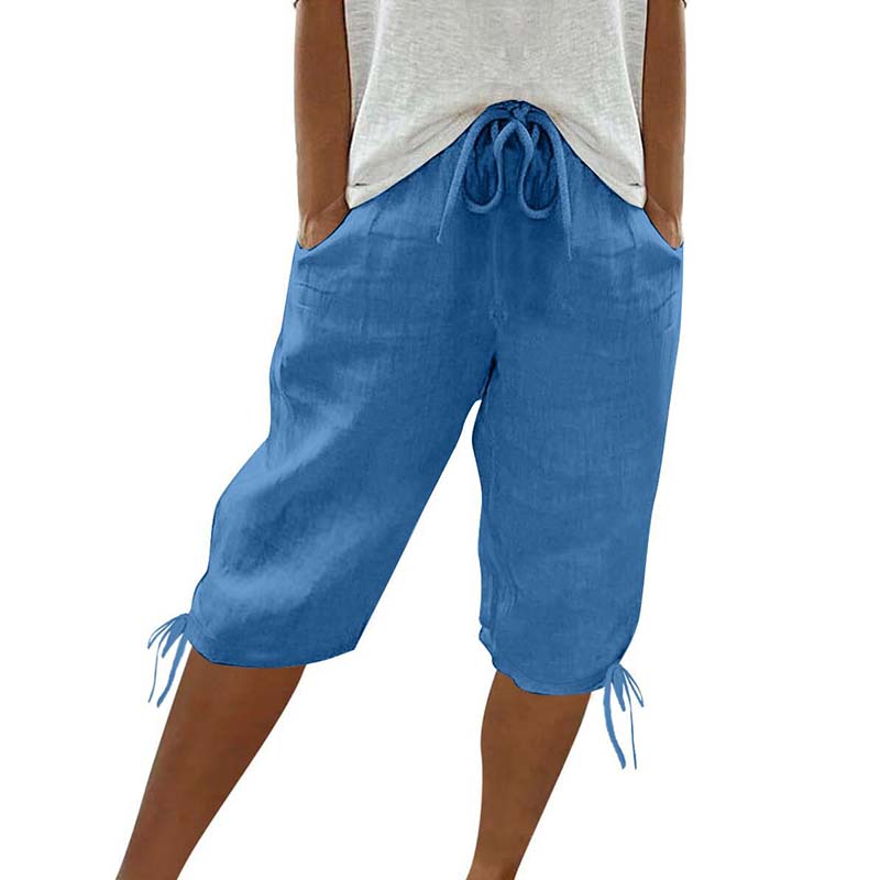 👖🌬️ Pantalon capri décontracté avec cordon de serrage et poches