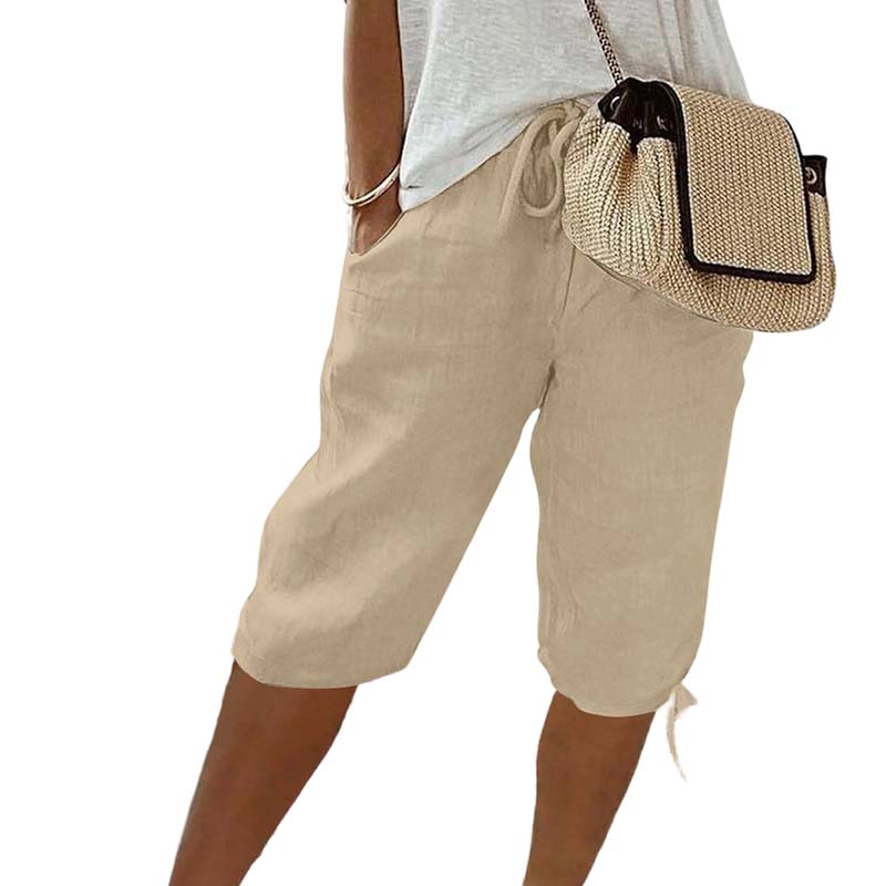 👖🌬️ Pantalon capri décontracté avec cordon de serrage et poches