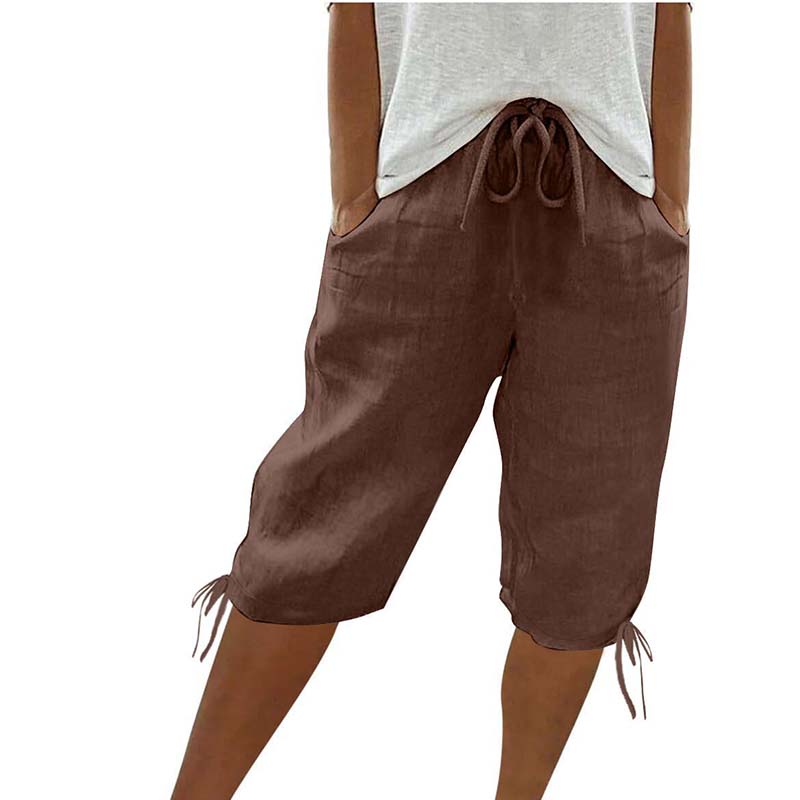 👖🌬️ Pantalon capri décontracté avec cordon de serrage et poches