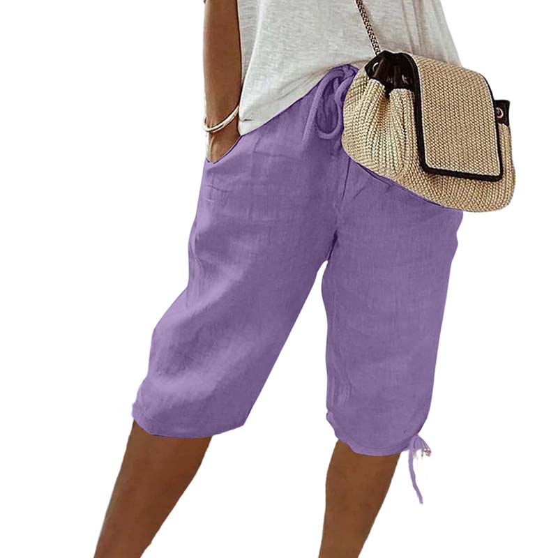 👖🌬️ Pantalon capri décontracté avec cordon de serrage et poches