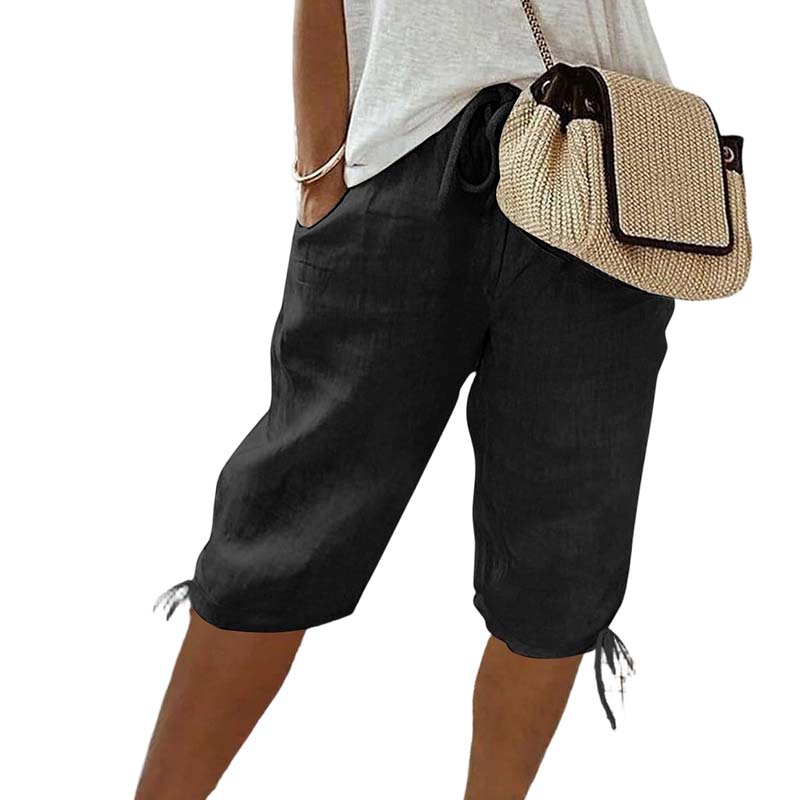 👖🌬️ Pantalon capri décontracté avec cordon de serrage et poches