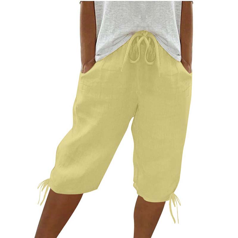 👖🌬️ Pantalon capri décontracté avec cordon de serrage et poches