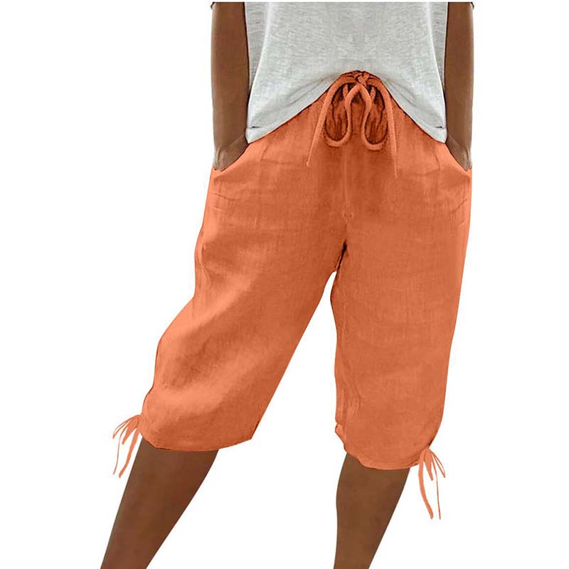 👖🌬️ Pantalon capri décontracté avec cordon de serrage et poches