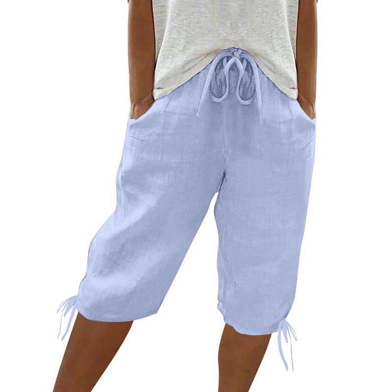 👖🌬️ Pantalon capri décontracté avec cordon de serrage et poches