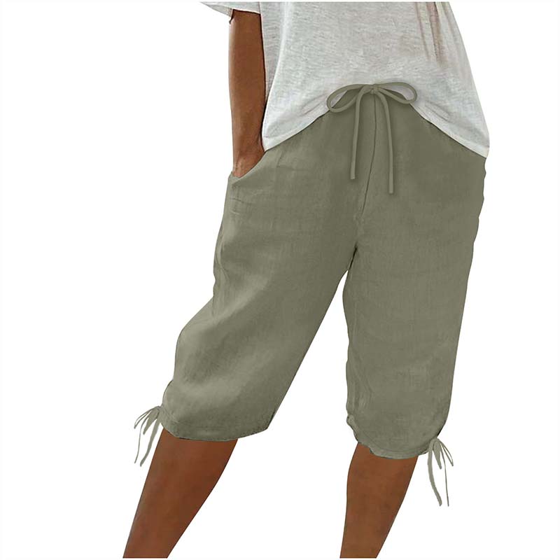 👖🌬️ Pantalon capri décontracté avec cordon de serrage et poches