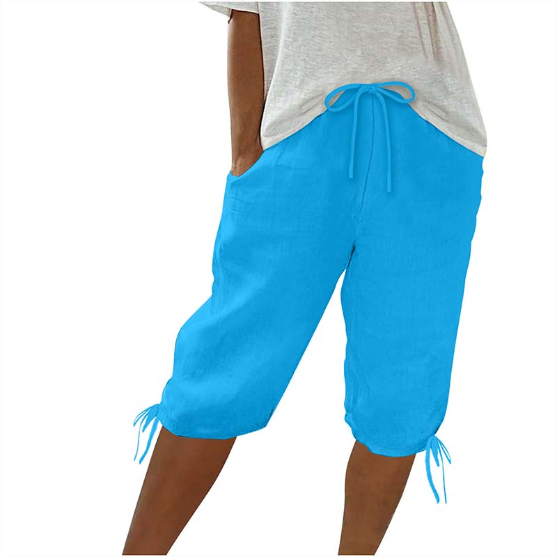 👖🌬️ Pantalon capri décontracté avec cordon de serrage et poches