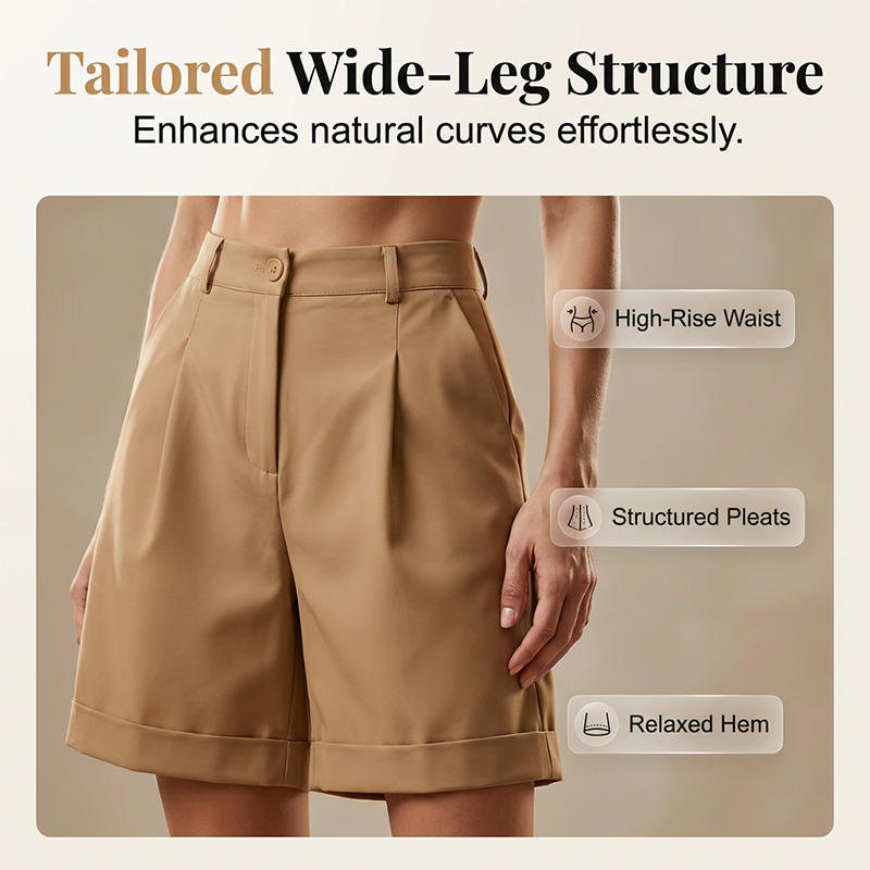 🔥 NOUVEAU + -50% + 50.000+ vendus 🔥 Short plissé taille haute pour femme