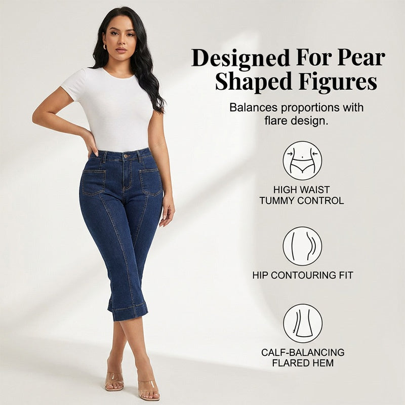 📦 En expédition quotidienne ! Jean capri évasé à taille haute pour femme