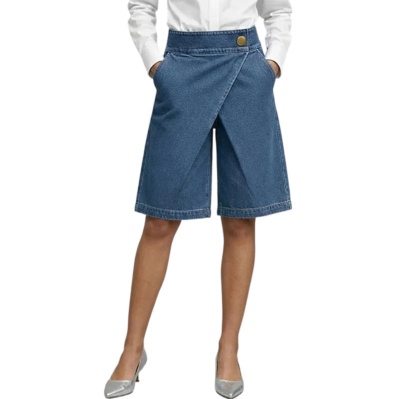 🩳 50 % DE RÉDUCTION EN CE MOMENT ! ✨ Short asymétrique à jambes larges pour femme – Léger et fluide – Ourlet irrégulier original, idéal pour l'été ou les vacances – Élégant et confortable 🌸