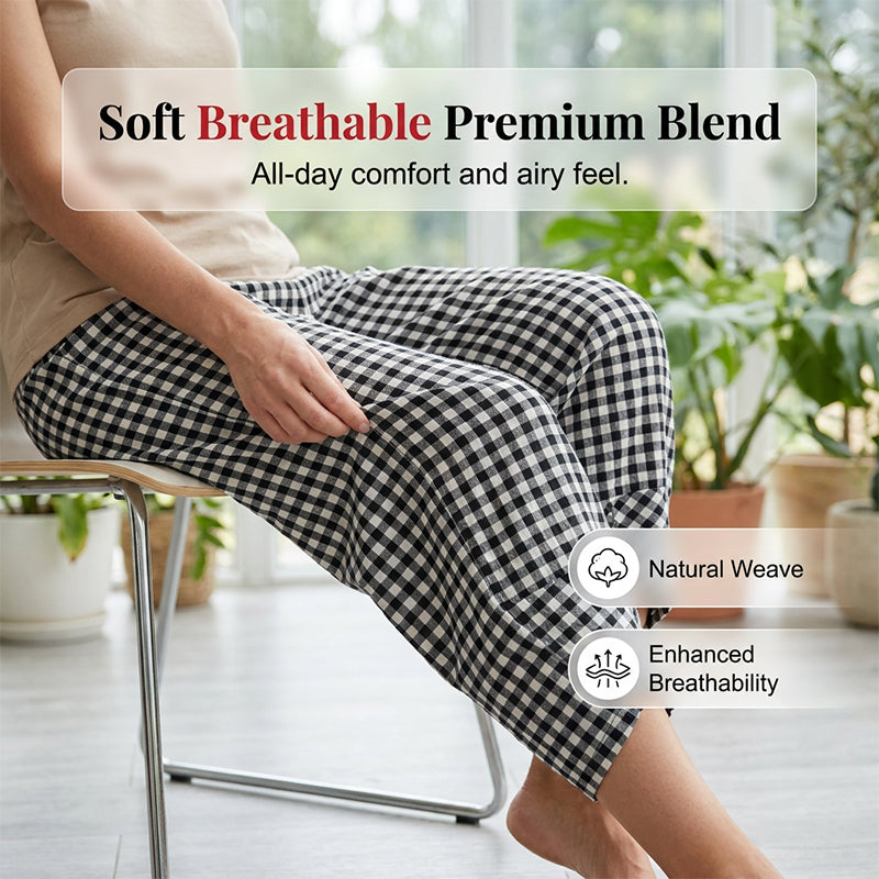 ⭐ Plus de 5.000 avis positifs ! Pantalon décontracté à carreaux et patchwork pour femme, longueur cheville