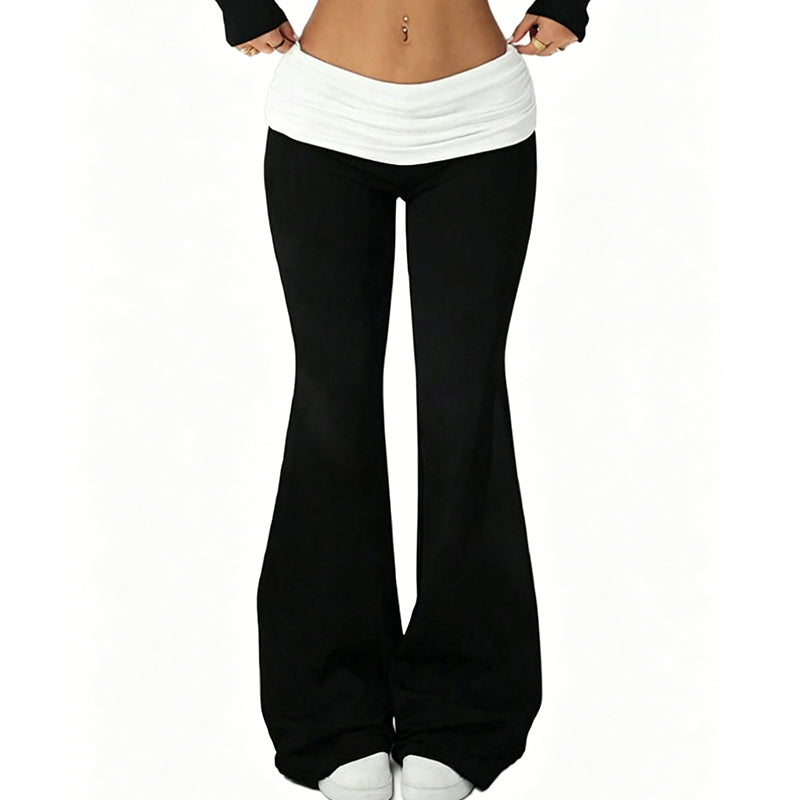 😍❤️ Pantalon de yoga taille haute pour femme, imprimé léopard, coupe légèrement évasée ☁️