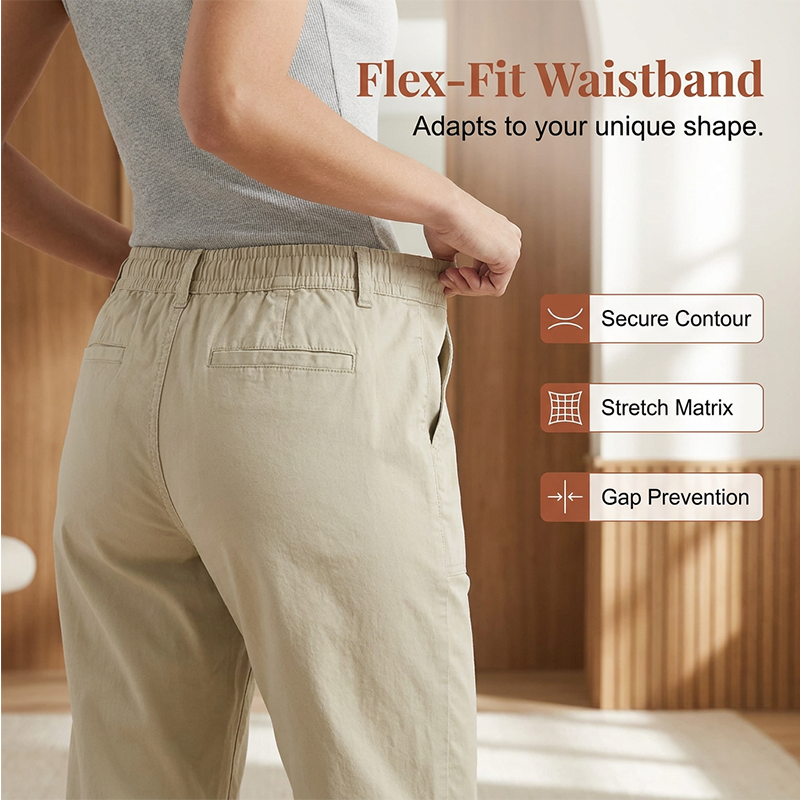 Pantalon capri uni pour femme – Pantalon léger en mélange haut de gamme