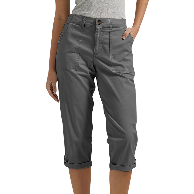 Pantalon capri uni pour femme – Pantalon léger en mélange haut de gamme