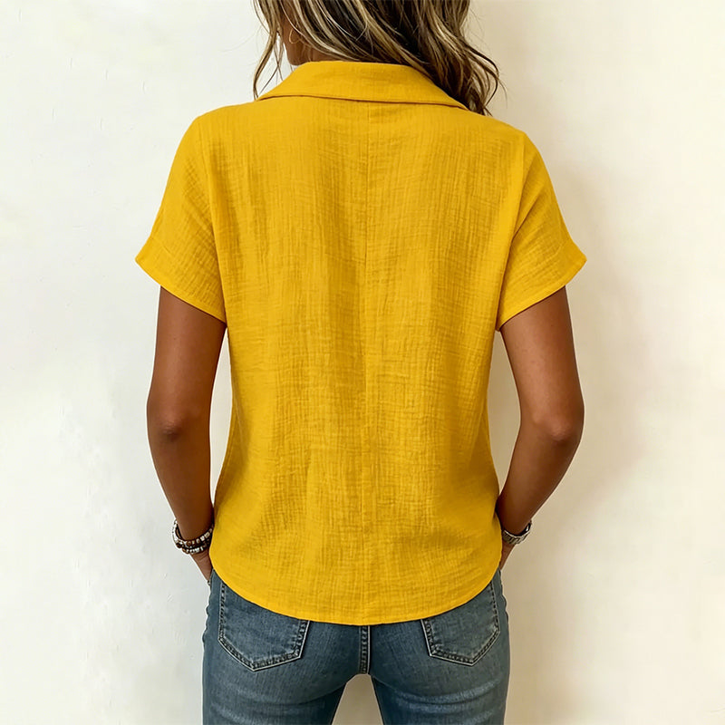 🔔 Plus que 100 pièces ! 🌺 Chemise à manches courtes en coton et lin pour femme