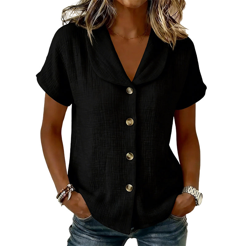 🔔 Plus que 100 pièces ! 🌺 Chemise à manches courtes en coton et lin pour femme
