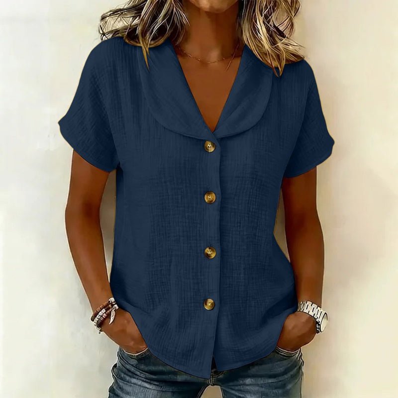 🔔 Plus que 100 pièces ! 🌺 Chemise à manches courtes en coton et lin pour femme