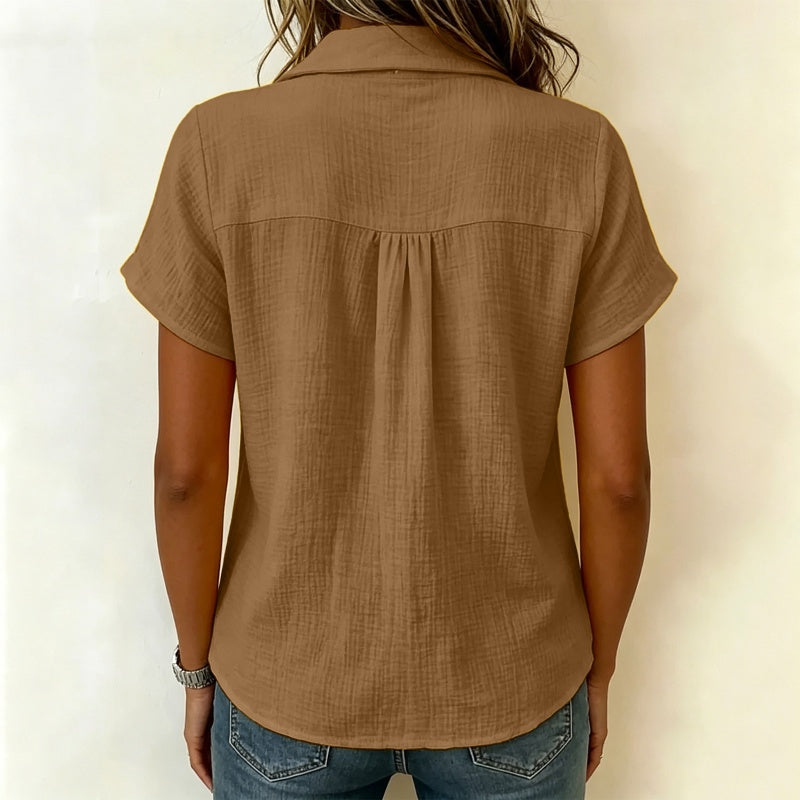 🔔 Plus que 100 pièces ! 🌺 Chemise à manches courtes en coton et lin pour femme