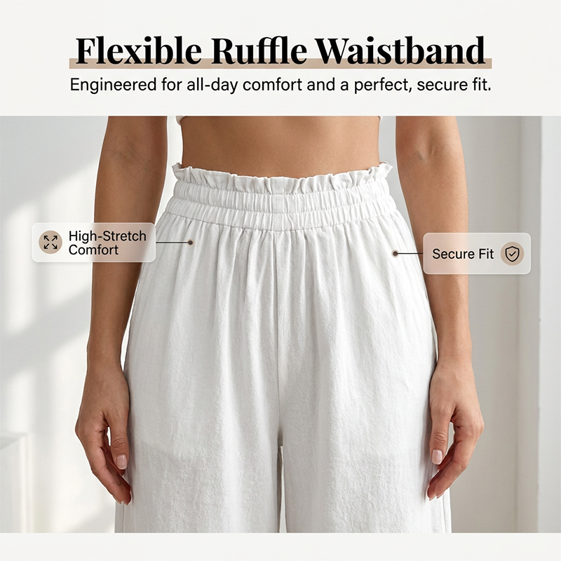 Pantalon décontracté ample à jambes droites pour femmes