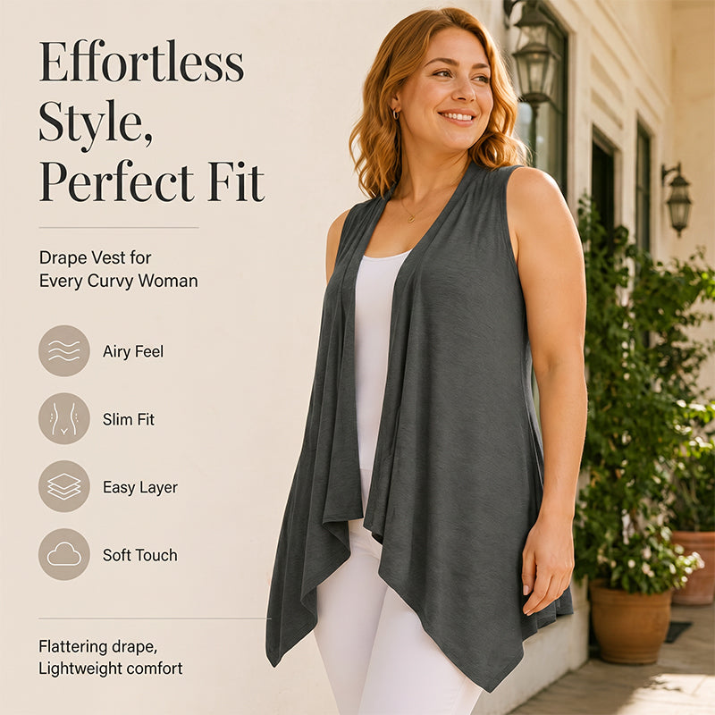 👗✨Cardigan décontracté sans manches à drapés pour femme – Une pièce chic pour l'été 🔥