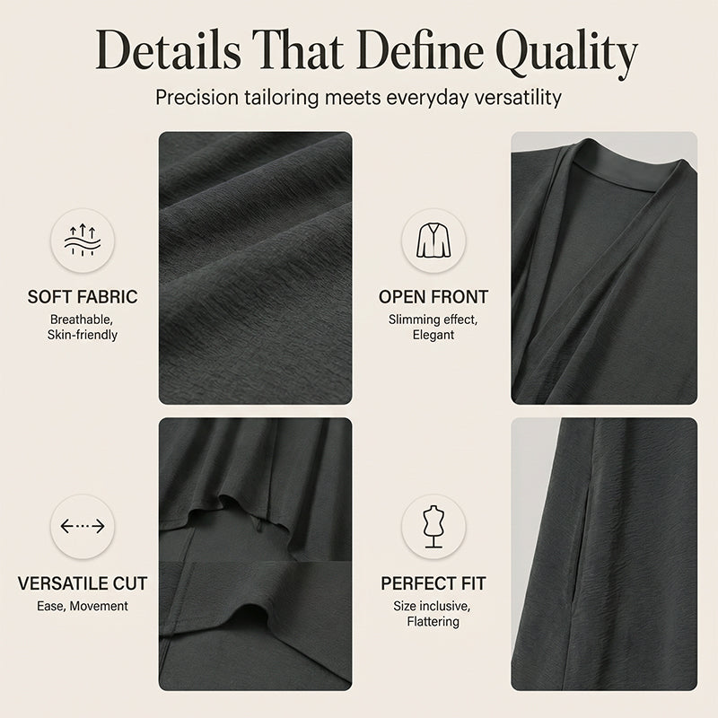 👗✨Cardigan décontracté sans manches à drapés pour femme – Une pièce chic pour l'été 🔥