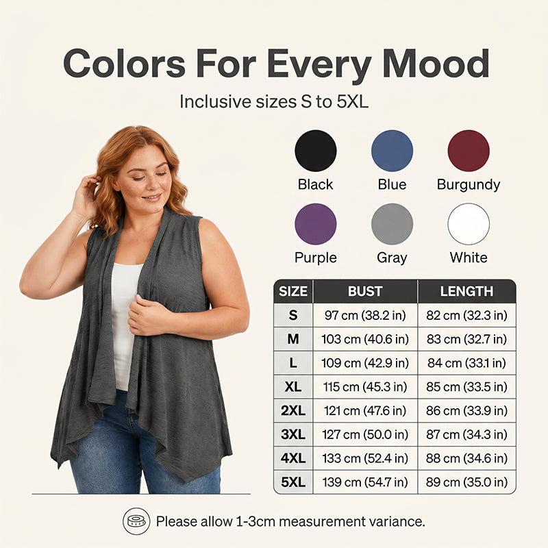 👗✨Cardigan décontracté sans manches à drapés pour femme – Une pièce chic pour l'été 🔥