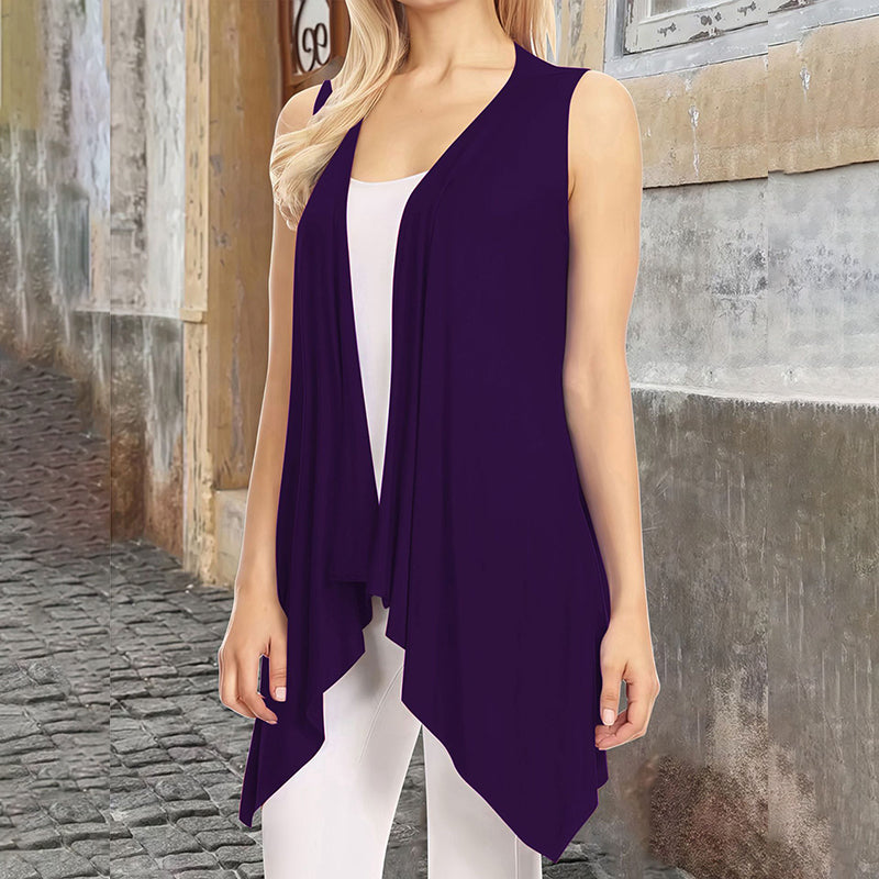 👗✨Cardigan décontracté sans manches à drapés pour femme – Une pièce chic pour l'été 🔥