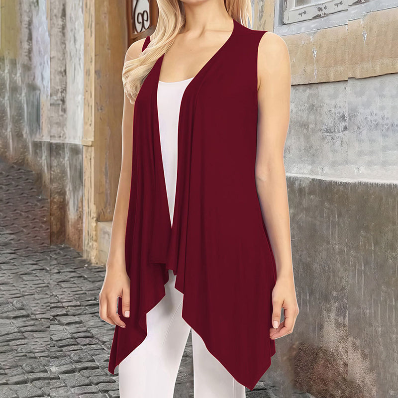 👗✨Cardigan décontracté sans manches à drapés pour femme – Une pièce chic pour l'été 🔥