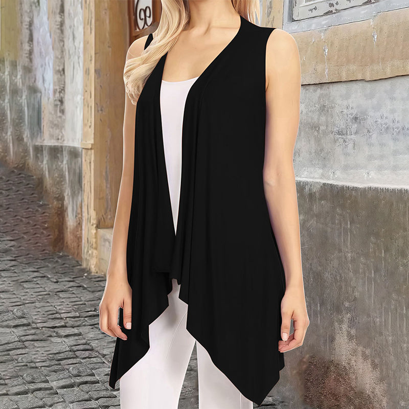 👗✨Cardigan décontracté sans manches à drapés pour femme – Une pièce chic pour l'été 🔥
